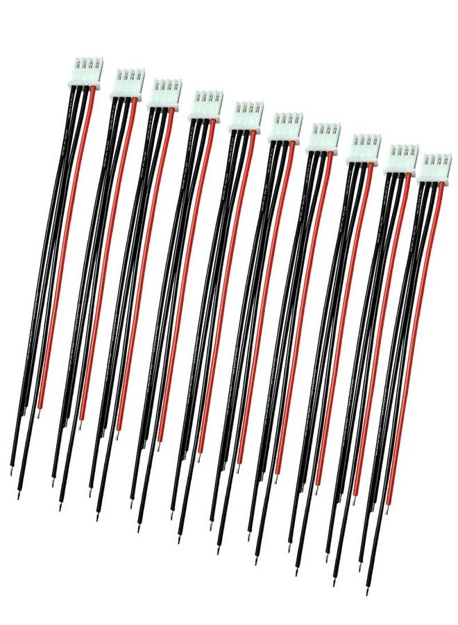 LINSYRC 10pcs 3S 4Pins Balance Connector Male Plug Extension Cable JST-XH RC Lipo Connector Adapter with 15CM 22AWG Silicone Cable (3S 4Pins) - Image 1